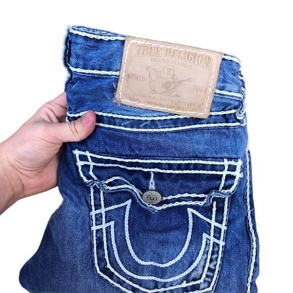 VINTAGE True Religion Jeans Size 30 RICKY FLAP T Blue - Picture 6 of 9